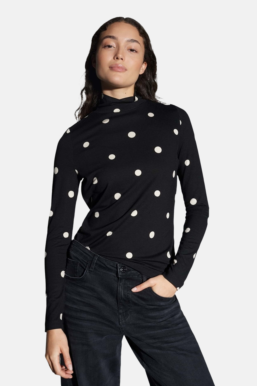 T-shirt (lange mouwen) zwart - OPUS - OPUS