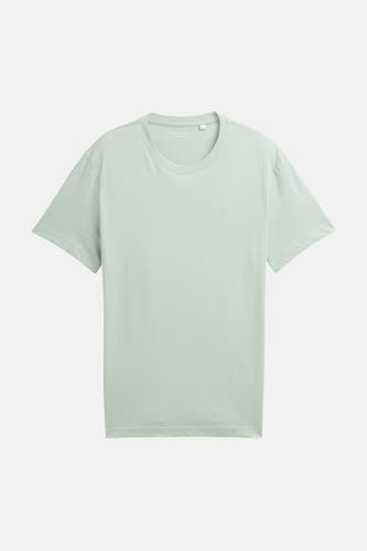 T-shirt vert à manches courtes de TOM TAILOR, avec un logo discret sur la poitrine.