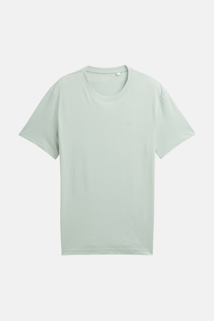 T-shirt vert à manches courtes de TOM TAILOR, avec un logo discret sur la poitrine.