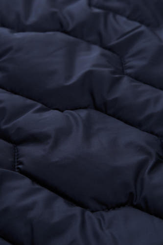 Korte blauwe jas van TOM TAILOR met doorgestikt patroon voor een gewatteerd textuur.