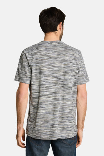 Multicolor gestreepte korte mouw T-shirt van TOM TAILOR, achterzijde weergegeven, zacht gestructureerd materiaal, casual fit