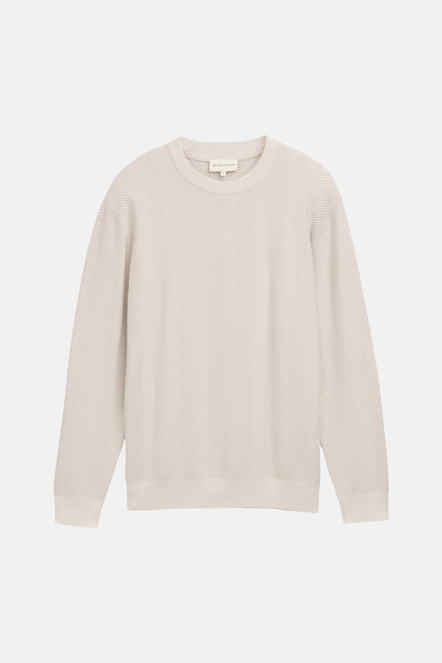 Trui met ronde hals beige - TOM TAILOR