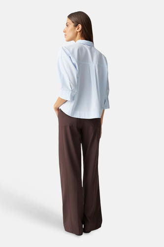 Blouse met korte mouwen - blauw