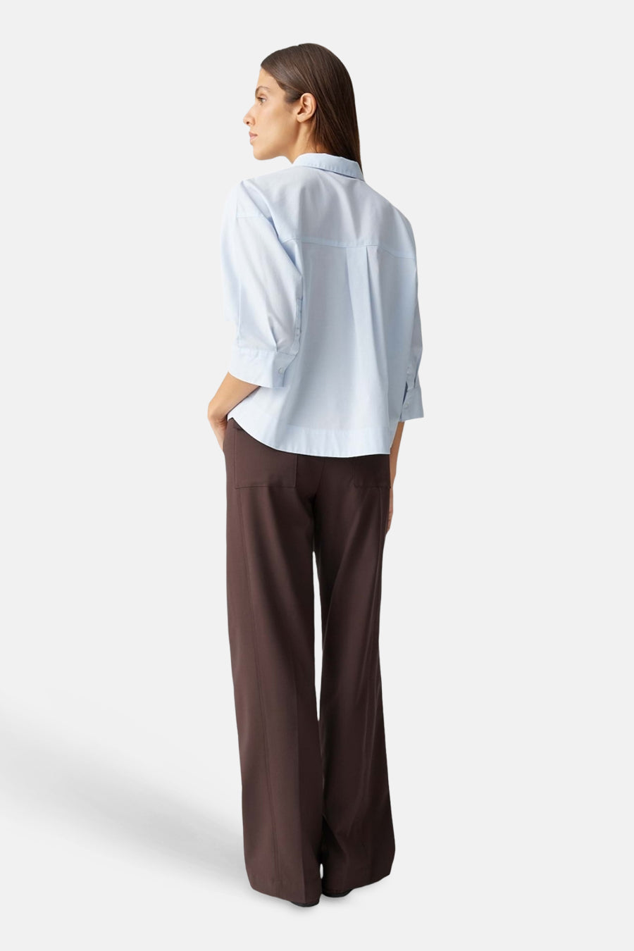 Blouse met korte mouwen - blauw