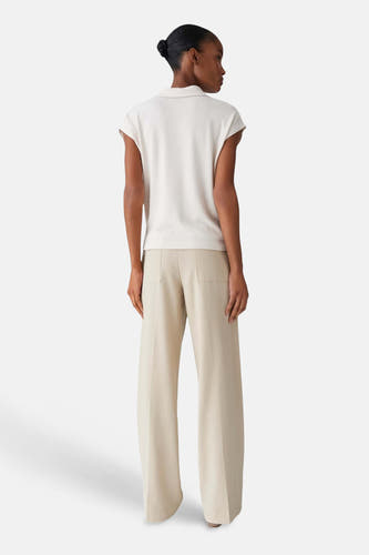 Blouse met korte mouwen - ecru