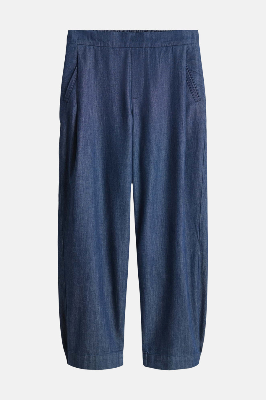 Pantalon de saison bleu pour femme avec élastique d'OPUS, avec poches latérales.