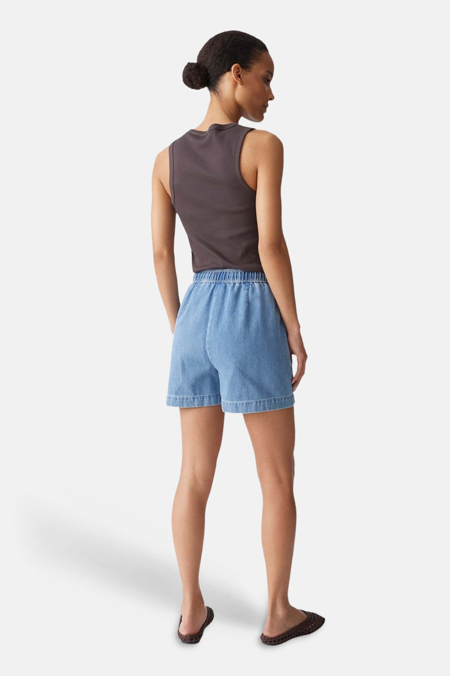 Short - light blue denim