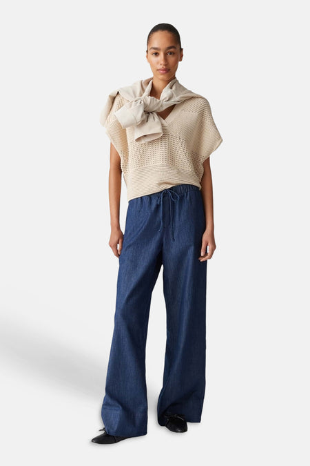 Broek - mid blue denim
