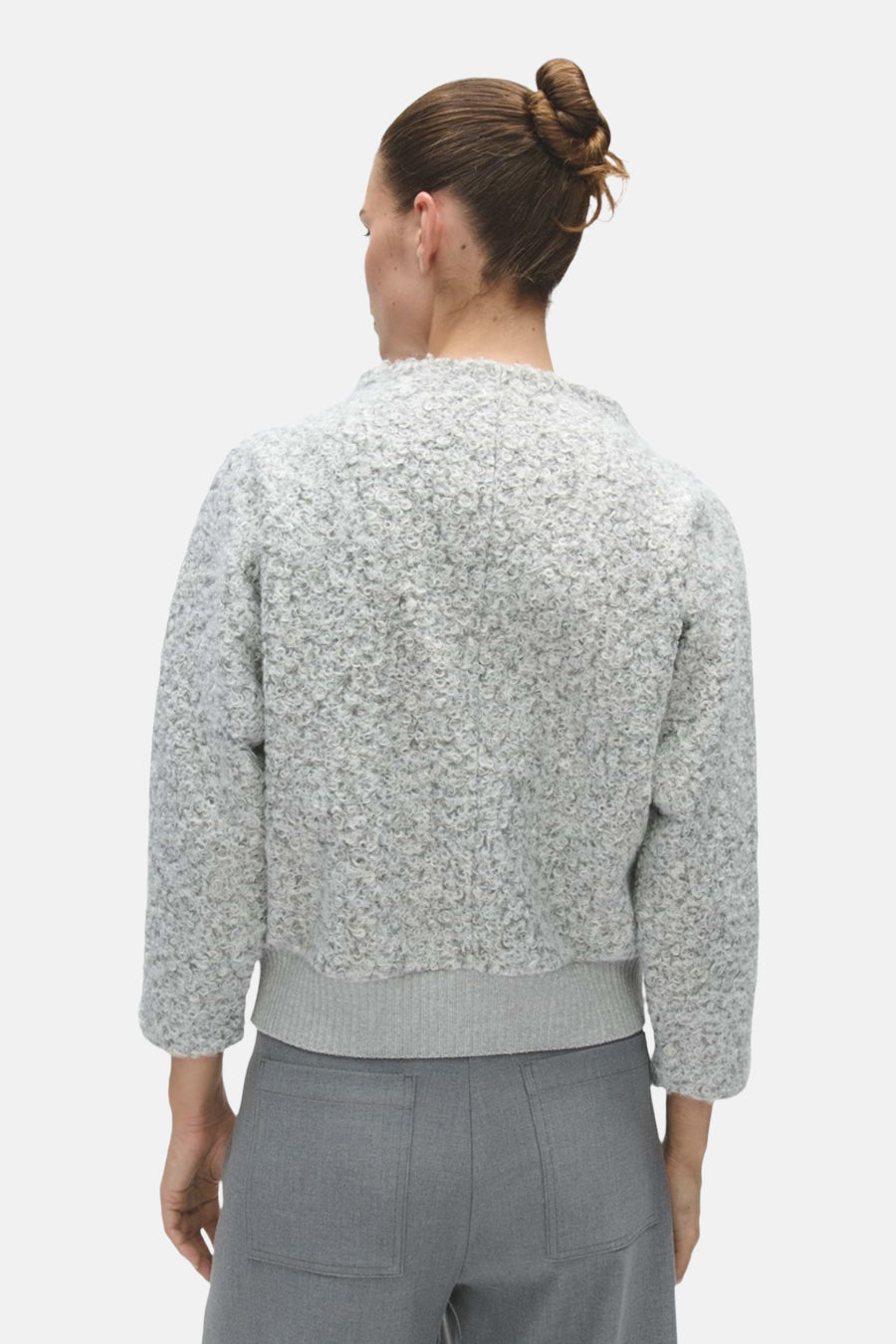 Sweat col O - gris