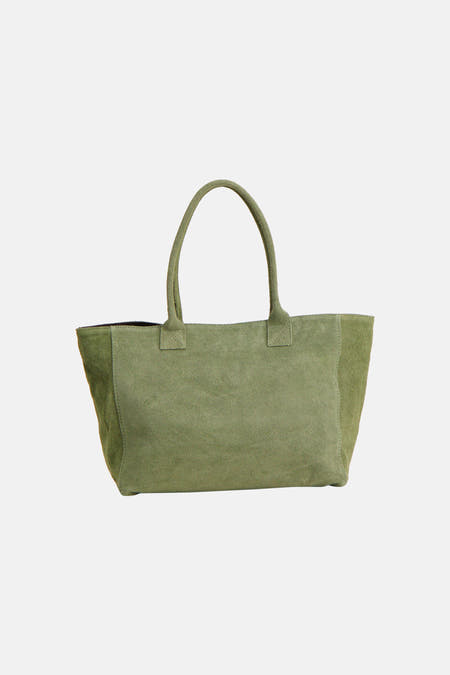 Sac cabas en suède kaki d'Access® avec deux poignées solides.