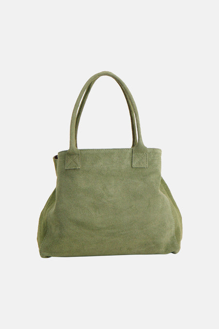 Sac cabas kaki d'Access® en matière suédine avec deux anses.