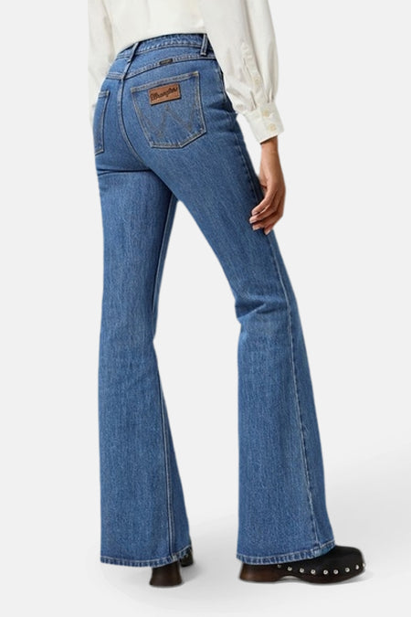 Jeans flared Mid blue denim - Wrangler®