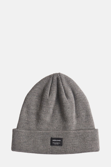 Casquette grise d'ACCESSORIES BY JACK & JONES, avec une texture côtelée et un petit logo sur l'avant.