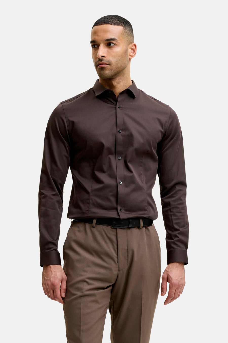 Hemd (lange mouwen) bruin - PREMIUM by JACK & JONES
