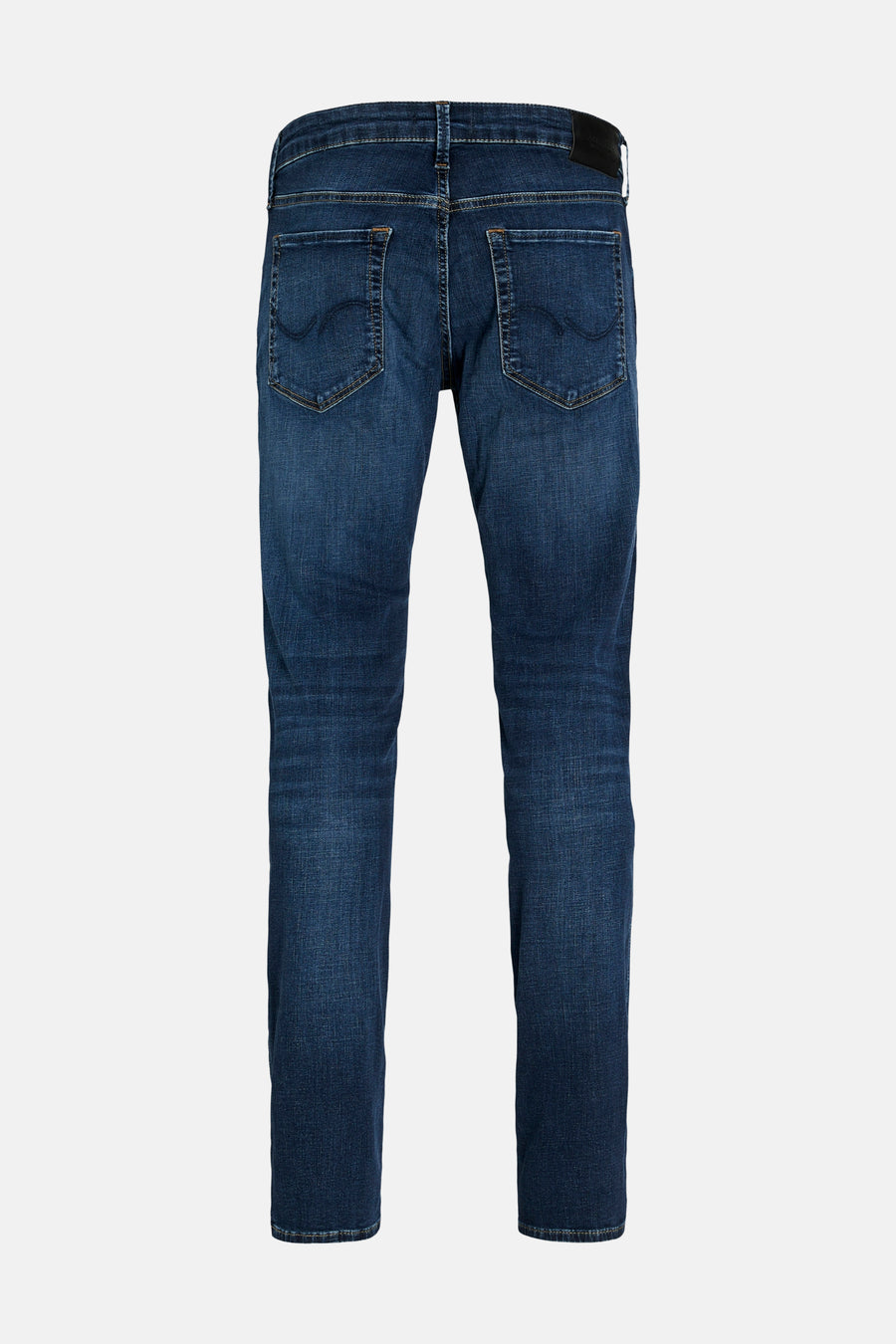 Slim fit jeans van JACK & JONES JEANS INTELLIGENCE, met een mid-blue denim wassing, achterkant.
