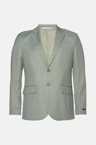Blazer vert de PREMIUM by JACK & JONES, met brune knopen en zakken.