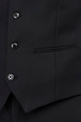 Zwart gilet van PREMIUM by JACK & JONES, met knoopsluiting en een borstzakje.