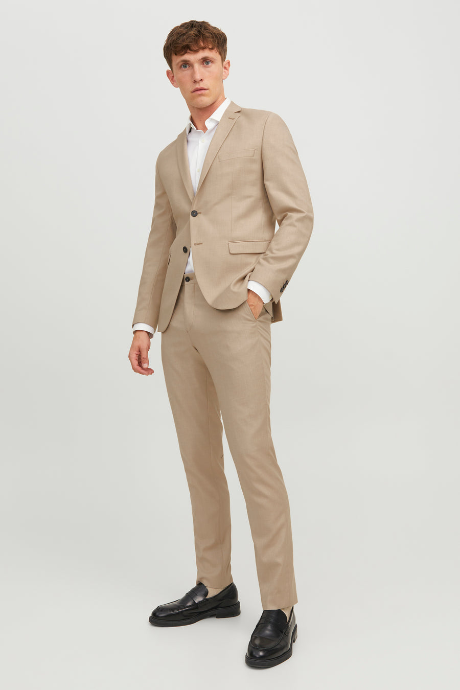 Kostuumbroek - beige - PREMIUM by JACK & JONES