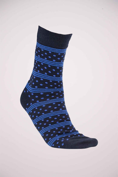 Chaussettes bleues d'ACCESSORIES BY JACK & JONES, avec des taches et des lignes bleues.