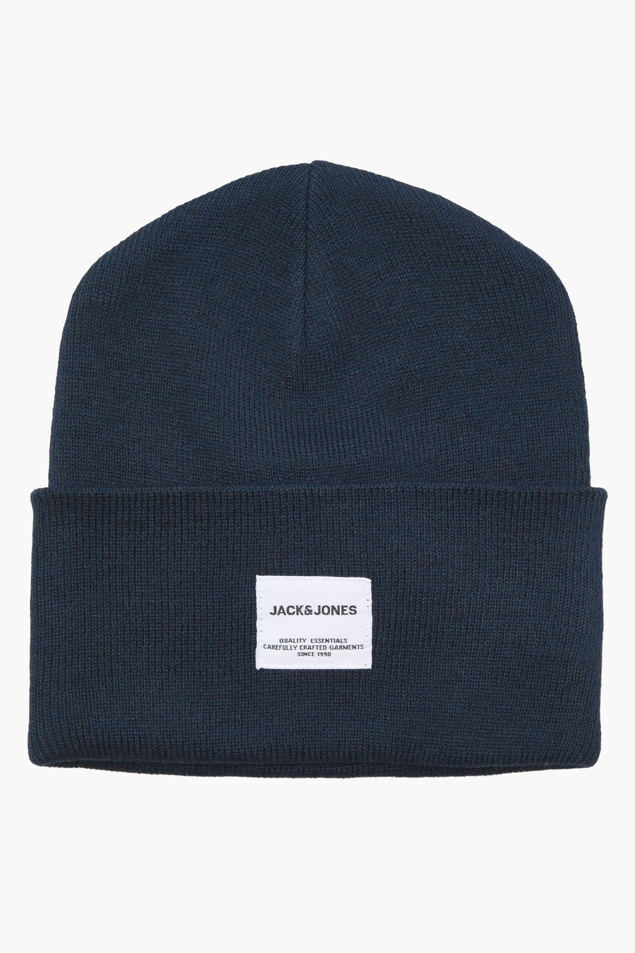 Casquette bleue d'ACCESSORIES BY JACK & JONES, avec une texture côtelée et un bord replié.