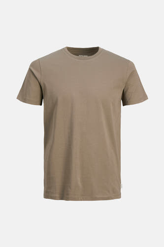 T-shirt brun à manches courtes de CORE by JACK & JONES, couleur unie et col rond.