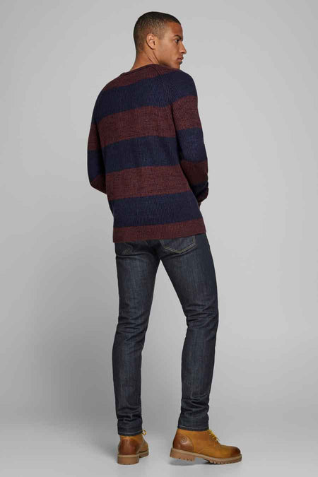 Trui met ronde hals Bordeaux - ORIGINALS BY JACK & JONES