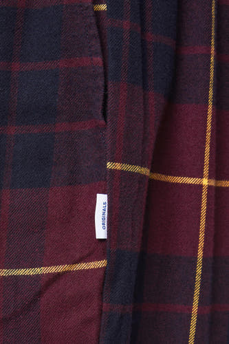 Bordeaux pyjamabroek van ACCESSORIES BY JACK & JONES, met geruite print en labeldetail.