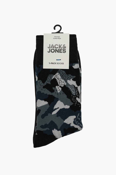 Witte sokken met camouflageprint van ACCESSORIES BY JACK & JONES, katoenrijk, opgehangen aan hanger