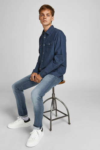 Jean slim - denim gris moyen