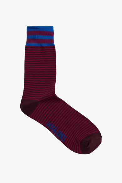 Chaussettes marron de ACCESSORIES BY JACK & JONES avec des rayures rouges et bleues.