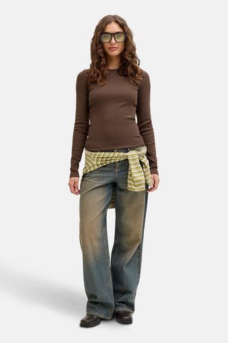 T-shirt met lange mouwen - bruin - JJXX