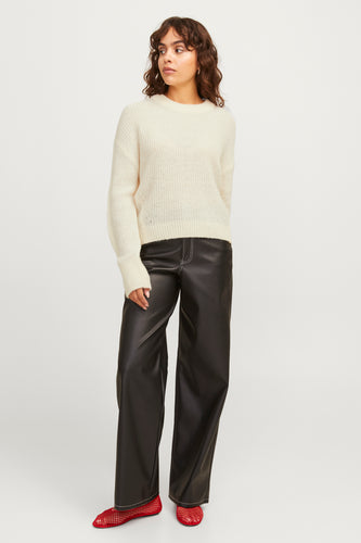 Pull met ronde hals - wit