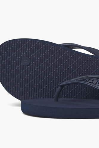 Blauwe slippers van ACCESSORIES BY JACK & JONES, met een textuurpatroon op de zool.