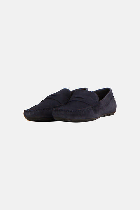 Blauwe espadrilles van ACCESSORIES BY JACK & JONES, in suède look met een decoratieve band.
