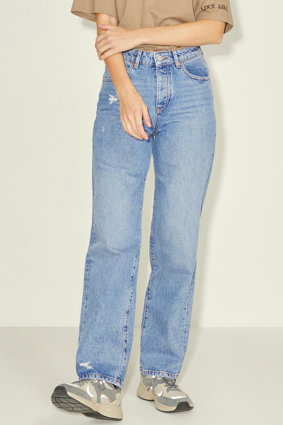 Straight jeans - mid blue denim