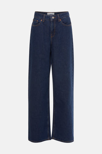 Donkerblauwe wijde jeans van denim van JJXX, met klassieke stiksels en zakken.