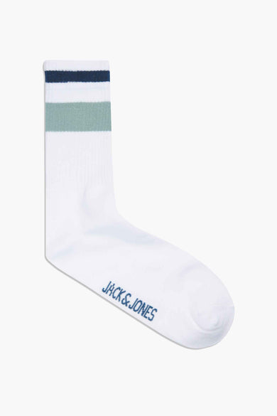 Chaussettes blanches d'ACCESSORIES BY JACK & JONES avec une finition rayée sur le dessus.