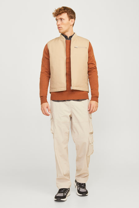 Pull met ronde hals - bruin