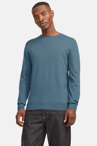 Pull à col rond - bleu