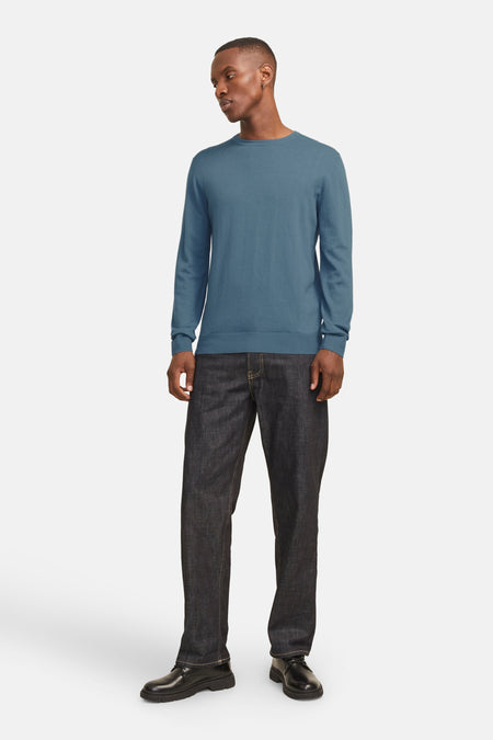 Pull met ronde hals - blauw