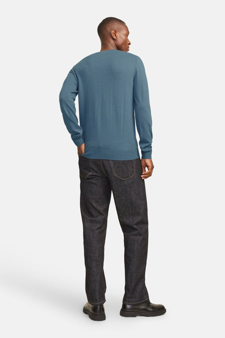 Pull met ronde hals - blauw