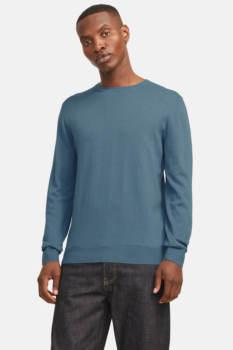 Pull met ronde hals - blauw