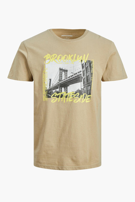 T-shirt (korte mouwen) Ecru - ORIGINALS BY JACK & JONES