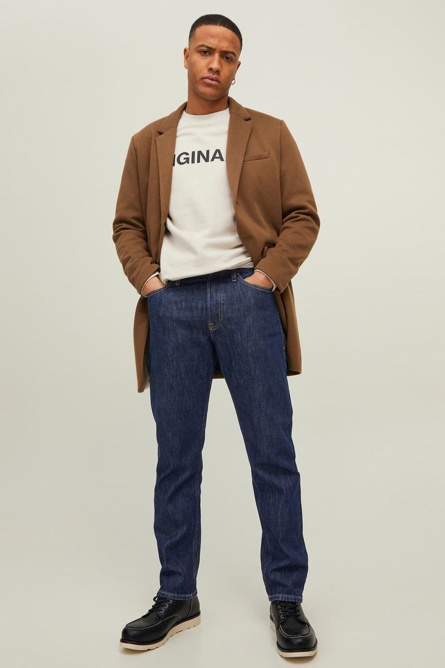 Tapered jeans - dark blue denim