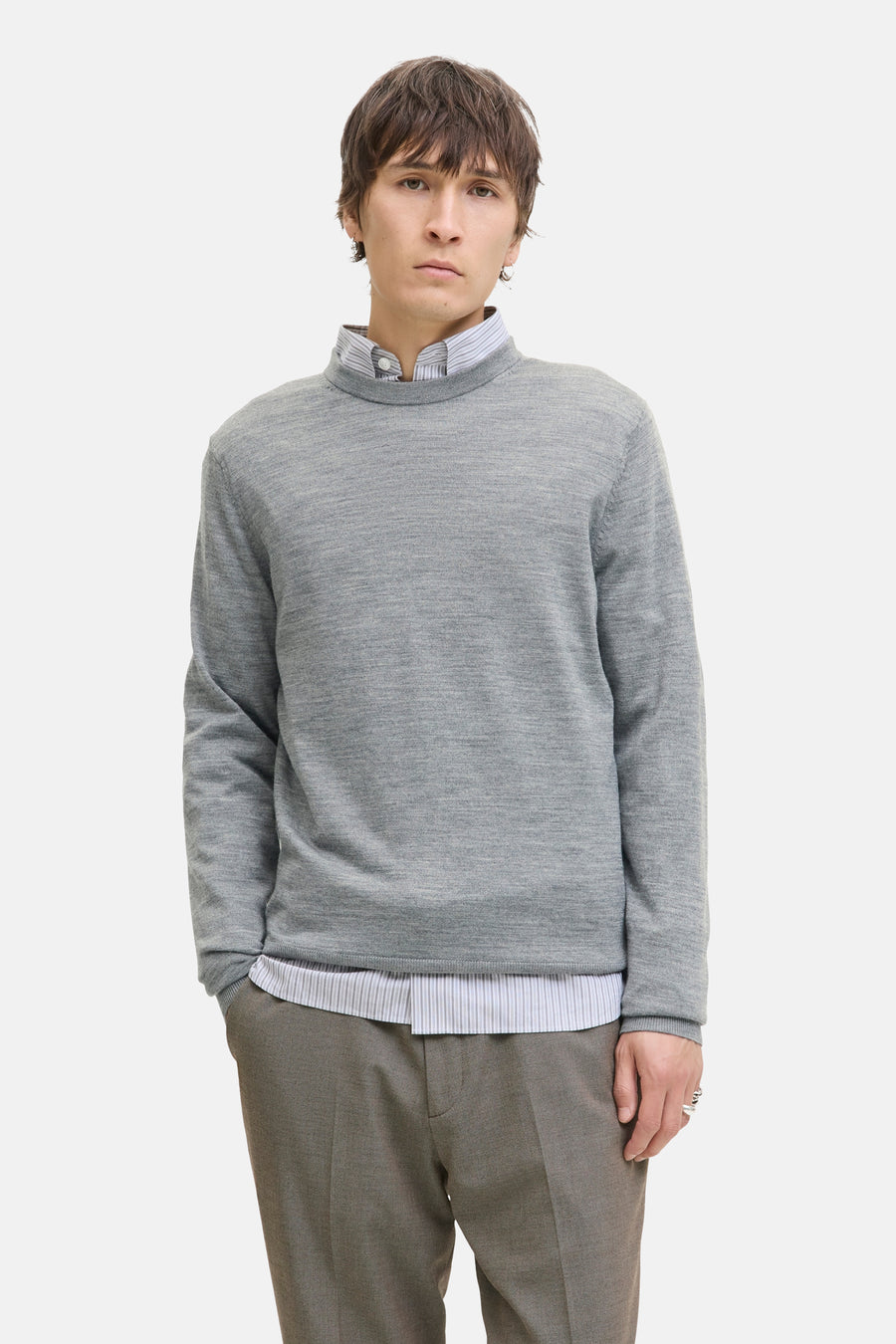 Trui met ronde hals grijs - PREMIUM by JACK & JONES