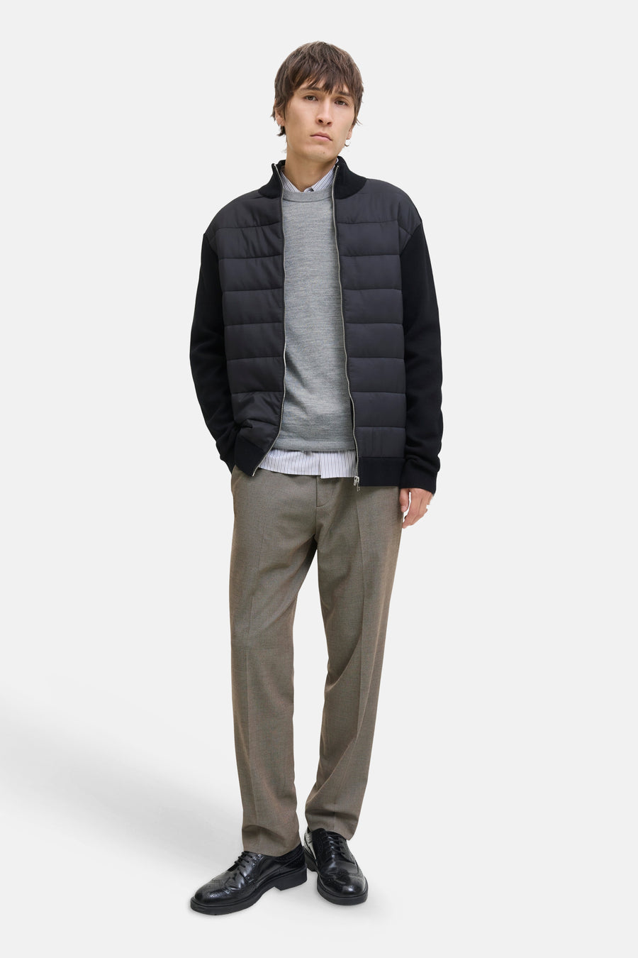 Trui met ronde hals grijs - PREMIUM by JACK & JONES