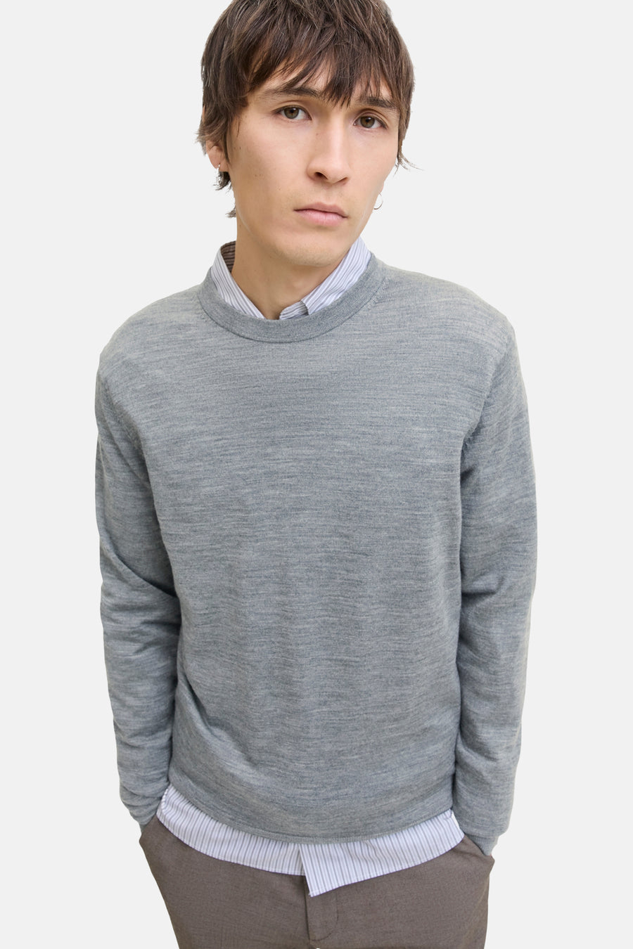Trui met ronde hals grijs - PREMIUM by JACK & JONES