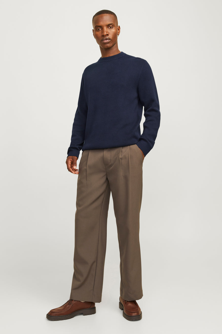 Pull à col rond - bleu - PREMIUM by JACK & JONES