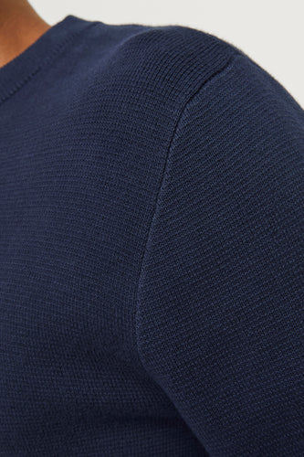 Pull à col rond - bleu - PREMIUM by JACK & JONES