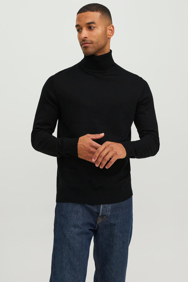Pull col roulé Noir - PREMIUM by JACK & JONES